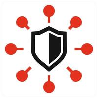 Protect Network icon concept in red color vector