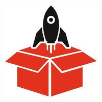 Product Release icon concept in red color vector