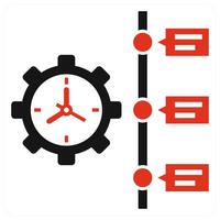 Project Timeline icon concept in red color vector