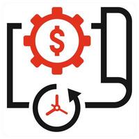 Project History icon concept in red color vector