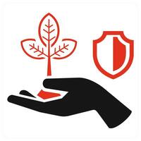 Protect nature icon concept in red color vector