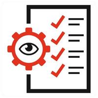 Quality Control icon concept in red color vector