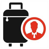 Travelling icon concept in red color vector