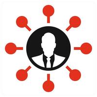 Resource Allocation icon concept in red color vector