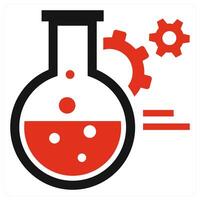 Research and Development icon concept in red color vector