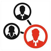 Relationship Management icon concept in red color vector