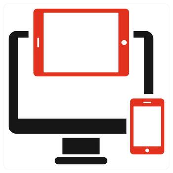 Responsive and device in red color vector
