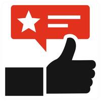 Reviews icon concept in red color vector