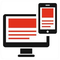 Responsive Design in red color vector