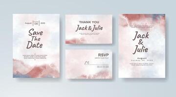 Rustic watercolor wedding invitation card in sage green, featuring subtle gradients on a translucent overlay. vector