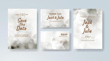 Minimalist watercolor wedding invitation card in blush pink, featuring geometric shapes on a translucent overlay. vector