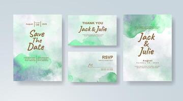 Elegant watercolor wedding invitation card in golden yellow, featuring hand-painted illustrations set on handmade paper. vector