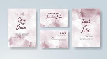 Elegant watercolor wedding invitation card in blush pink, featuring subtle gradients with abstract layers. vector