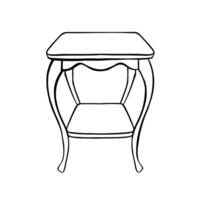 Coffee table line outline symbols vector