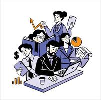 The team works team information department Style flat vector