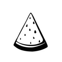 triangular watermelon slice monochrome fruit vector
