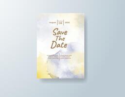 Vintage watercolor wedding invitation card in dusty rose, featuring custom monogram art with abstract layers vector