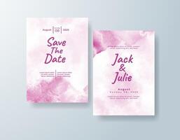 Boho watercolor wedding invitation card in sage green, featuring subtle gradients with abstract layers. vector