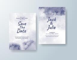 Vintage watercolor wedding invitation card in sage green, featuring hand-painted illustrations with a soft wash of color. vector