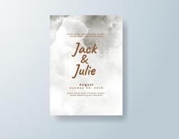 Modern watercolor wedding invitation card in peach, featuring ethereal brushstrokes with abstract layers. vector