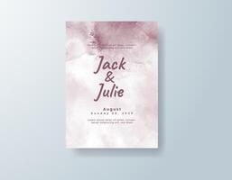 Boho watercolor wedding invitation card in peach, featuring soft splashes of color framed by elegant borders. vector
