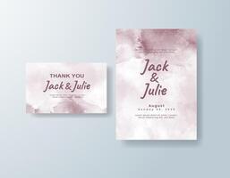 Rustic watercolor wedding invitation card in lavender, featuring subtle gradients on textured paper. vector