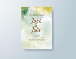 Modern watercolor wedding invitation card in blush pink, featuring ethereal brushstrokes with abstract layers. vector