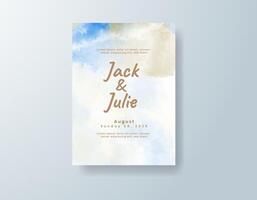 Classic watercolor wedding invitation card in lavender, featuring hand-painted illustrations on a translucent overlay. vector