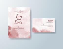 Boho watercolor wedding invitation card in navy blue, featuring custom monogram art framed by elegant borders. vector