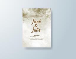 Boho watercolor wedding invitation card in sage green, featuring hand-painted illustrations on textured paper. vector