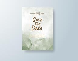 Whimsical watercolor wedding invitation card in coral, featuring subtle gradients with a soft wash of color. vector