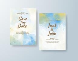 Rustic watercolor wedding invitation card in dusty rose, featuring subtle gradients set on handmade paper. vector