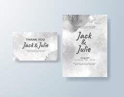 Minimalist watercolor wedding invitation card in lavender, featuring subtle gradients with watercolor fade. vector