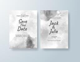 Minimalist watercolor wedding invitation card in dusty rose, featuring custom monogram art framed by elegant borders. vector