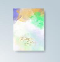 Garden-inspired watercolor with green and peach strokes. vector