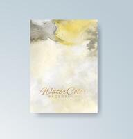 Hand-painted style watercolor card with soft wave blends. vector