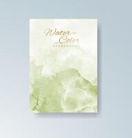 Botanical watercolor backdrop with muted greens and pastels. vector