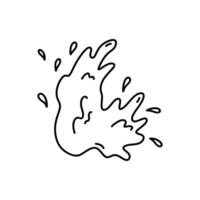 Splash of water with splatters, waves and drops isolated on a white background. hand-drawn illustration in doodle style. Perfect for decorations, logo, various design vector