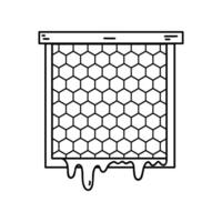 Honeycomb beekeeping frame isolated on a white background. hand-drawn illustration in doodle style. Perfect for decorations, logo, various designs. vector