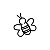 Cute bee isolated on a white background. hand-drawn illustration in doodle style. Perfect for decorations, logo, various designs. vector