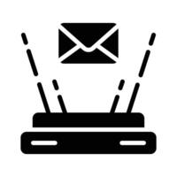 Check out this glyph icon of holographic email vector
