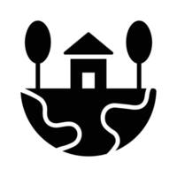 Trendy glyph icon showing metaverse land property vector