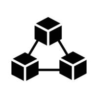 A modern glyph icon of blockchain chain network vector
