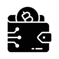 Premium glyph style icon of bitcoin wallet vector