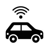 Well designed glyph icon of autonomous smart car vector