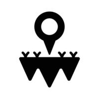 Modern glyph icon of land location pin, easy to edit vector