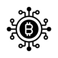 Get this glyph style icon of bitcoin currency. vector