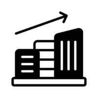 A customizable glyph icon of metaverse building architecture. vector