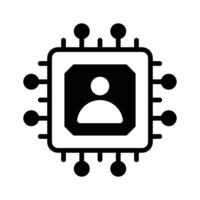 Premium glyph icon showing advanced microchip technology. vector