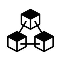 A modern glyph icon of blockchain chain network. vector